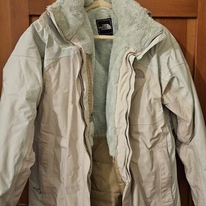 The North Face Beige and Mint Green Jacket